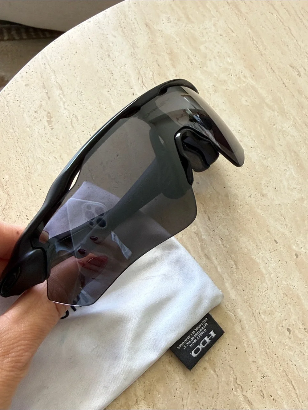 Oakley Black Wraparound Sunglasses with Dark Smoke Lenses